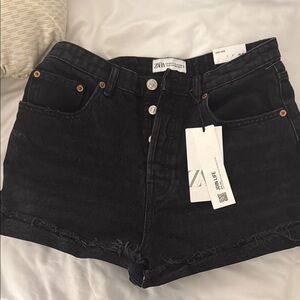 Zara Women's Black Denim Shorts